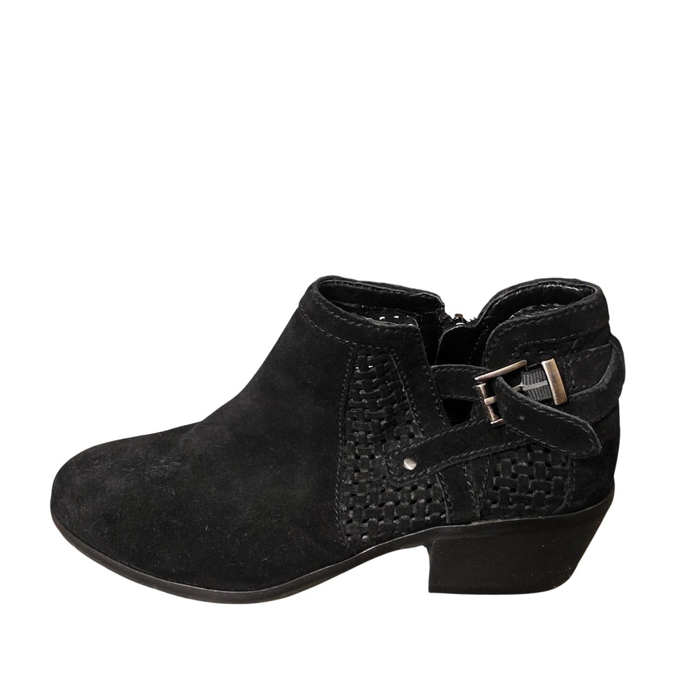 Vince Camuto Pamma Black Suede Woven Buckle Ankle Booties‎ Womens 9M